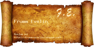 Frumm Evelin névjegykártya